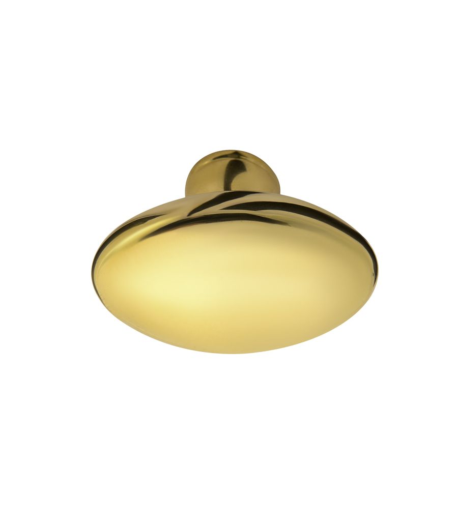 Set Of Turnable Oval Knob Unlacquered Polish Brass Finish